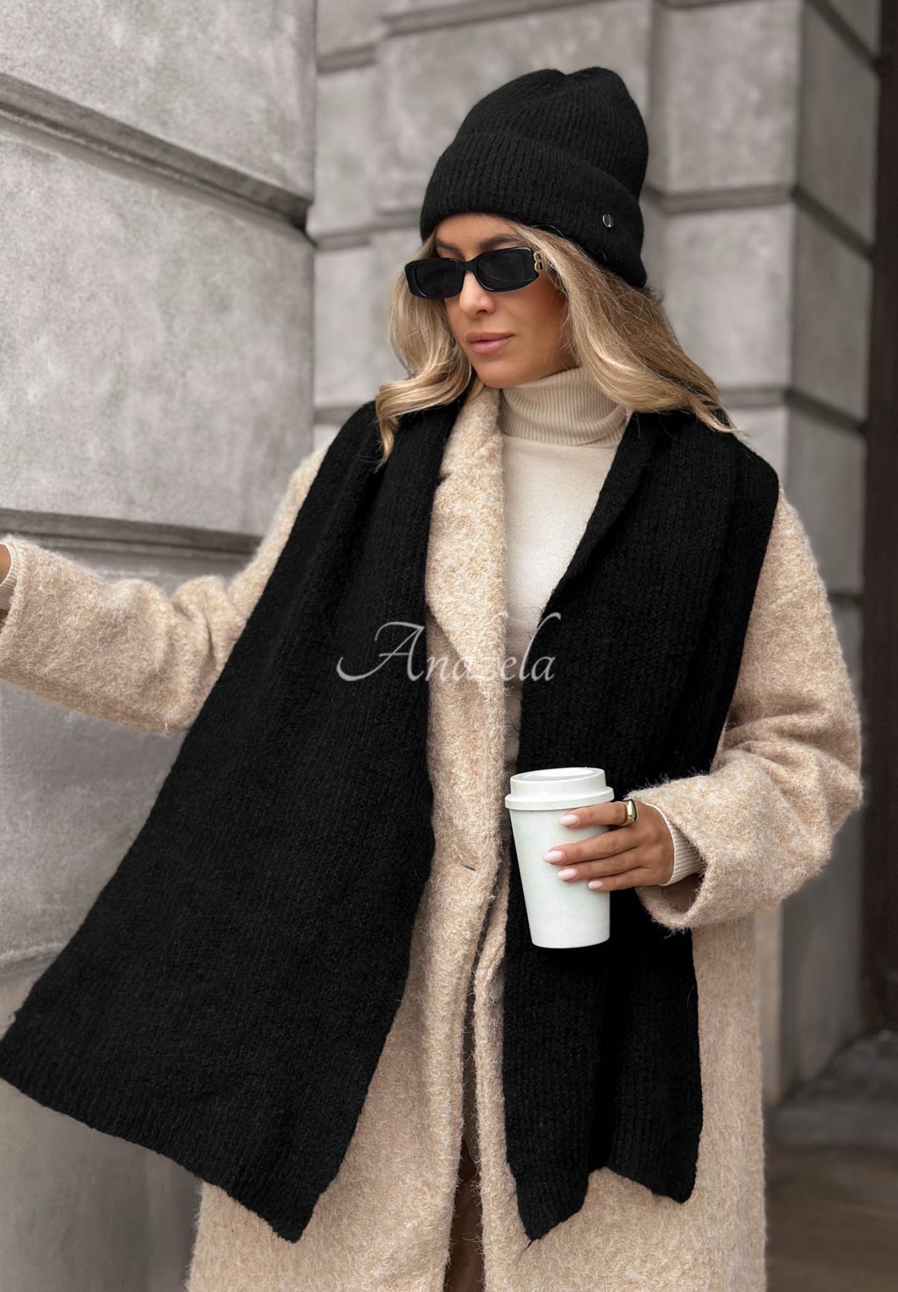 Fular cu lână merino și mohair Snowfall Charm