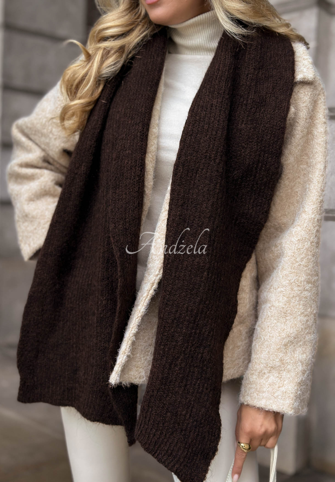 Fular cu lână merino și mohair Snowfall Charm