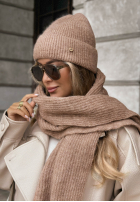Căciulă z wełną merino Snowfall Charm bej