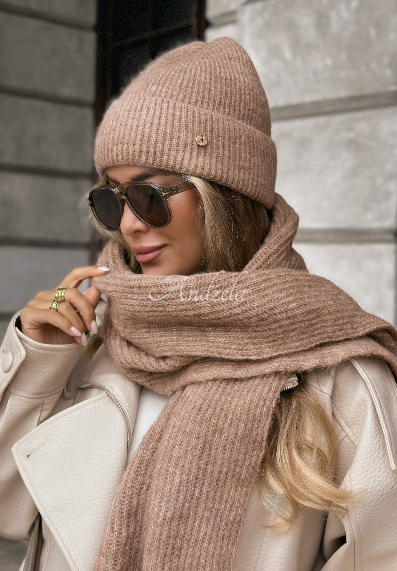 Fular cu lână merino și mohair Snowfall Charm