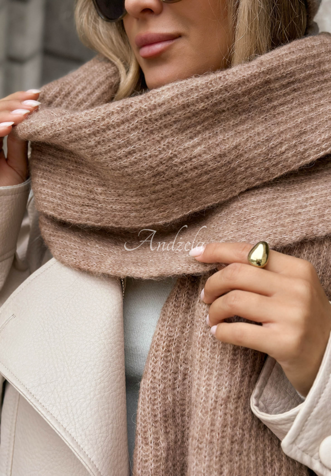 Fular cu lână merino și mohair Snowfall Charm