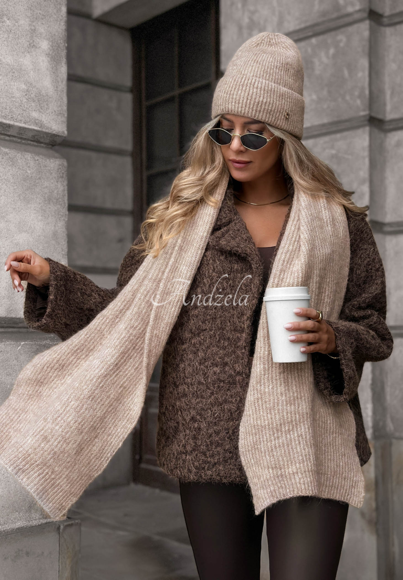 Fular cu lână merino și mohair Snowfall Charm