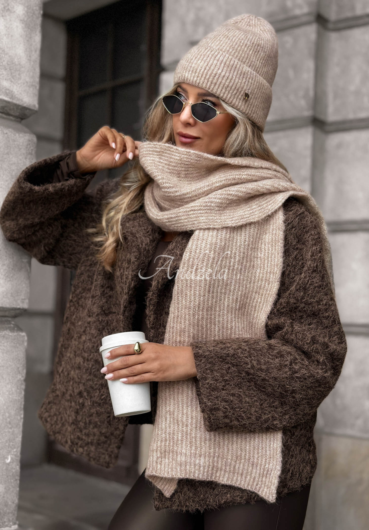 Fular cu lână merino și mohair Snowfall Charm