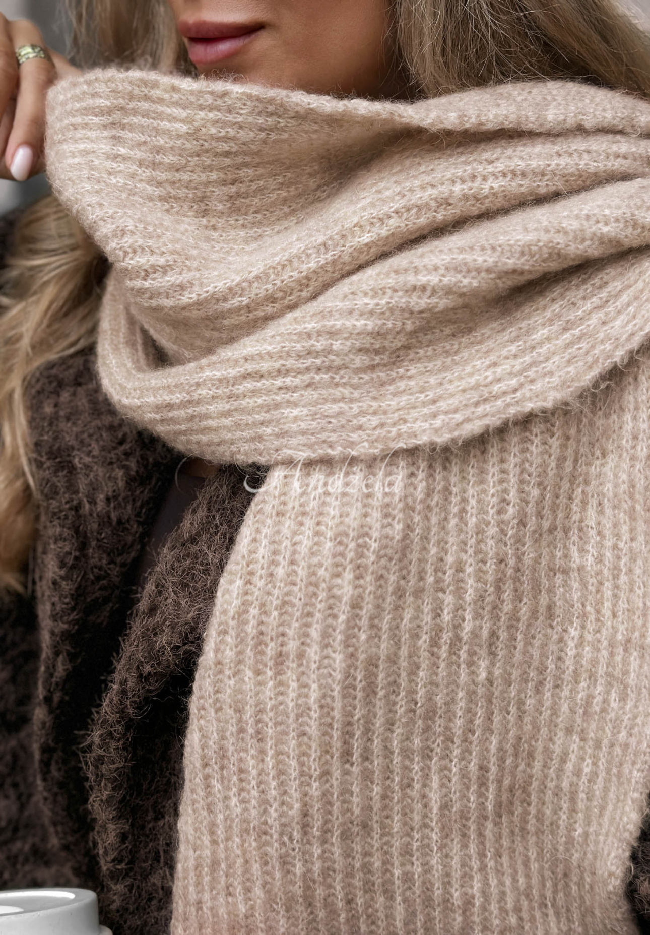 Fular cu lână merino și mohair Snowfall Charm