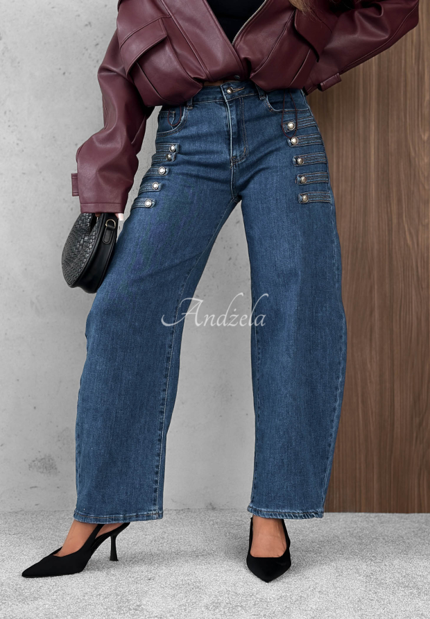 Blugi balloon cu nasturi decorativi Autumn Femme