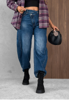 Pantaloni din denim banana Urban Edit ciemnoniebieskie
