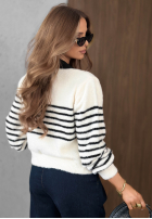 Krótki Cardigan w paski z zapięciem Maple Mist ciocolatiu