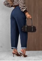 Pantaloni din denim mom fit Modern Shape ciemnoniebieskie