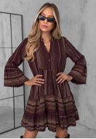 Rochie z falbankami w paski Misty Avenue mov prună