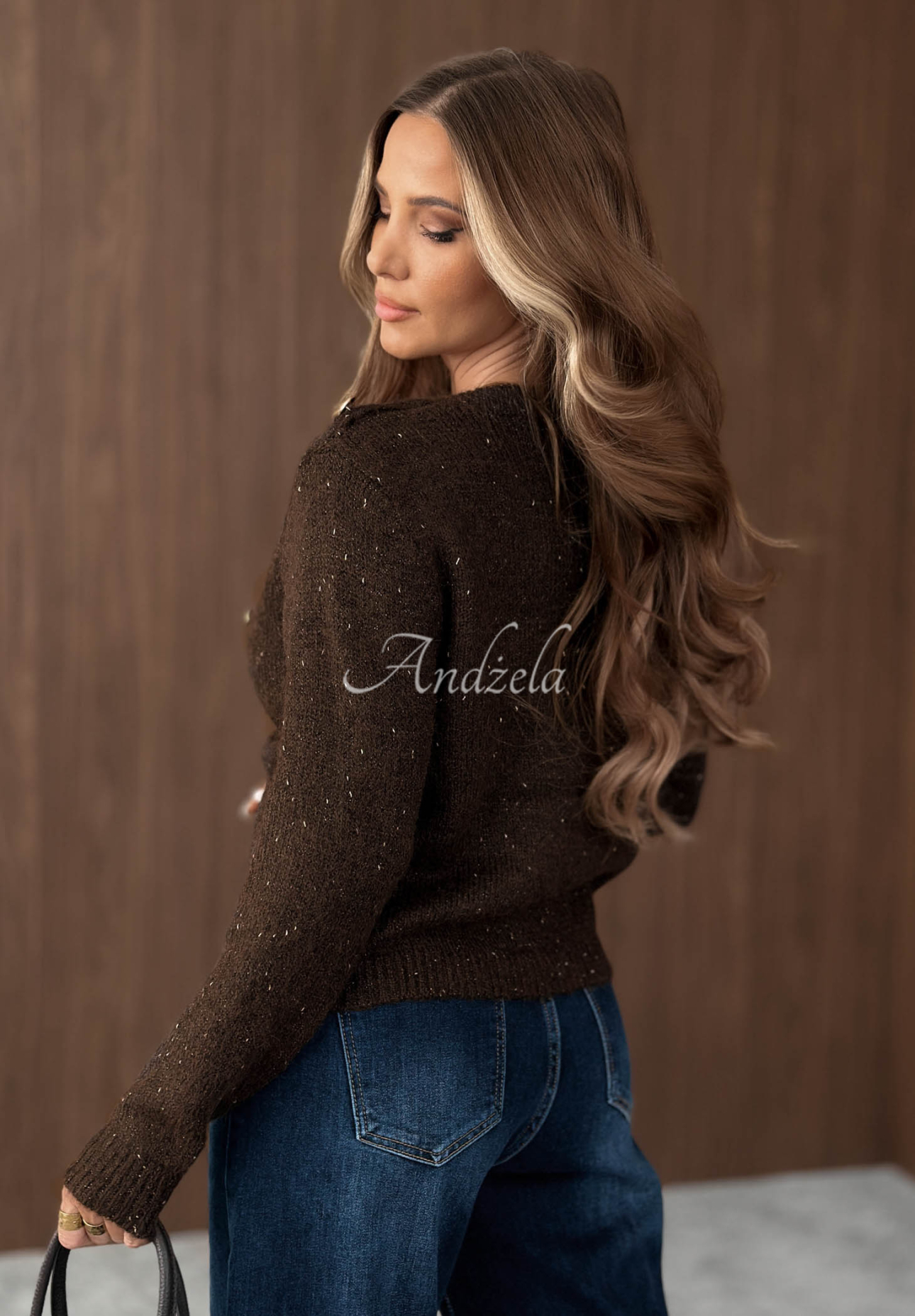 Cardigan cu nasturi decorativi, cu lână Caramel Kiss