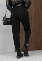 Pantaloni din denim banana z paskiem Think Twice negre