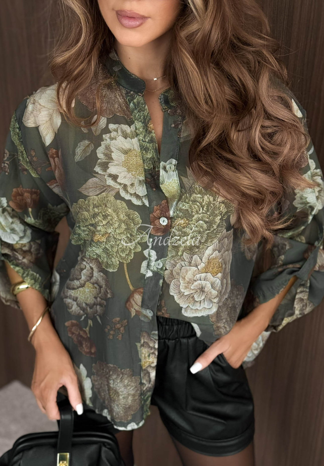 Cămașă ușoară cu imprimeu floral din Tencel Fall Bloom