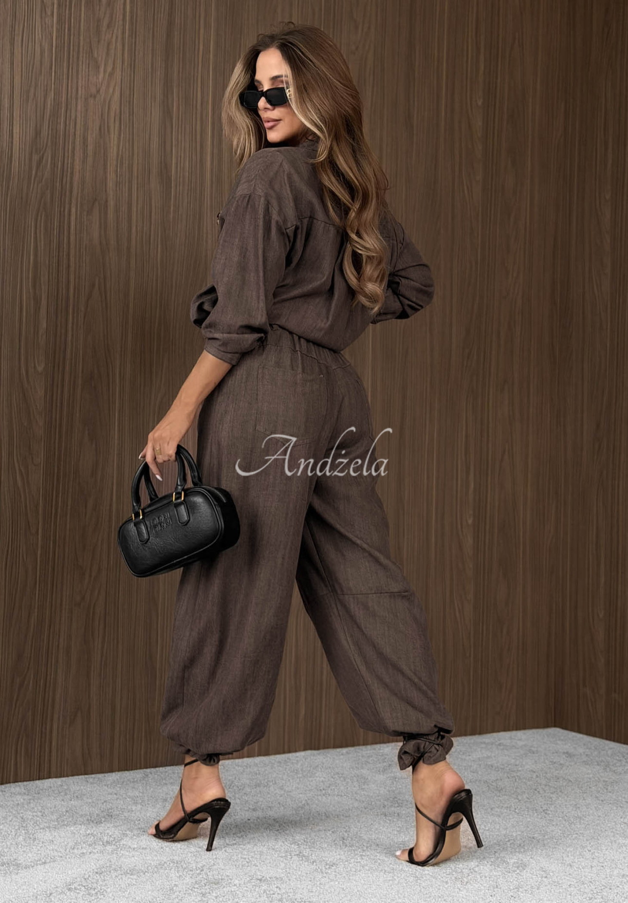 Pantaloni din lyocell cu curea Fall Whisper