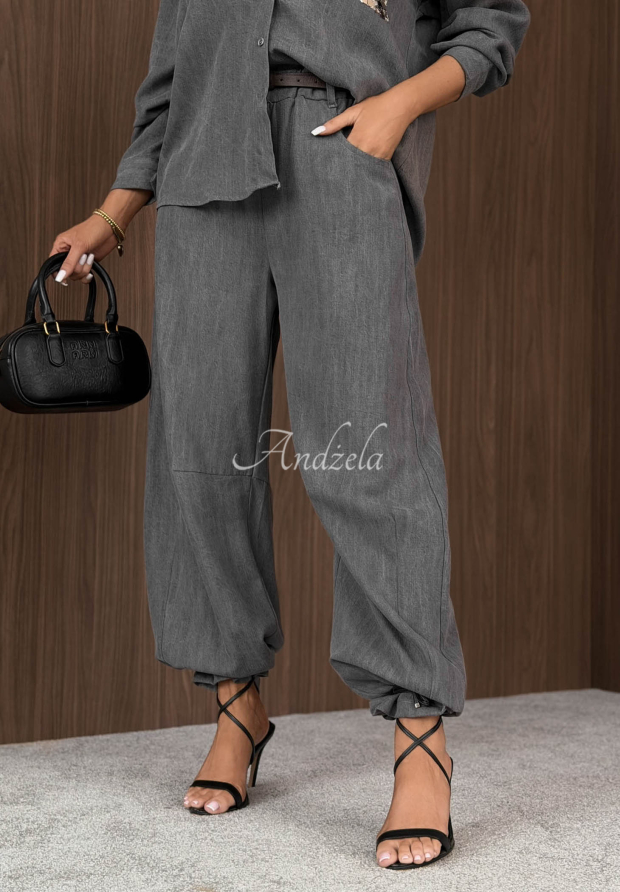 Pantaloni din lyocell cu curea Fall Whisper
