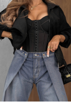 Pantaloni din denim mom fit Hazy Silence albastre
