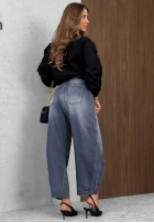Pantaloni din denim mom fit Hazy Silence albastre