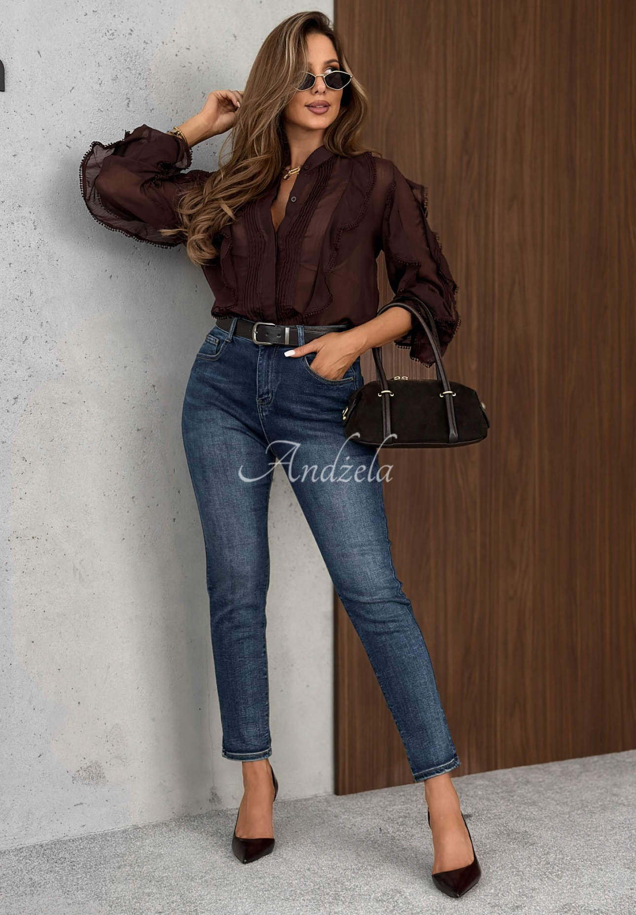 Blugi cu curea Something Simple