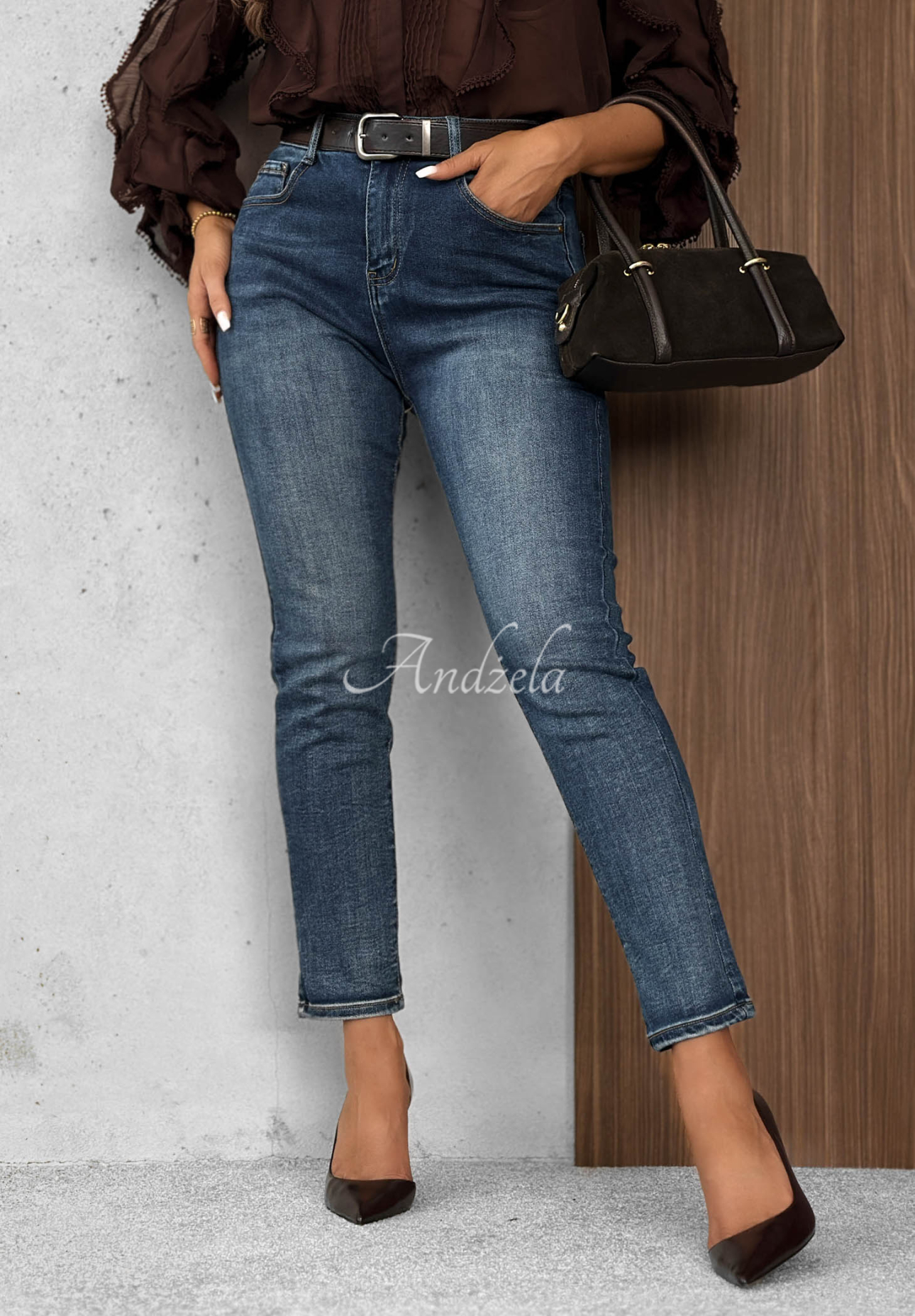 Blugi cu curea Something Simple