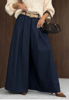 din material textil Pantaloni z zakładkami i paskiem Cloud Nine bluemarin