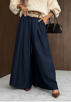 din material textil Pantaloni z zakładkami i paskiem Cloud Nine bluemarin
