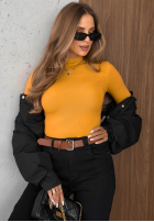 Bluză longsleeve z półgolfem Femme Desire ciocolatie