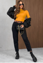 Bluză longsleeve z półgolfem Femme Desire ciocolatie
