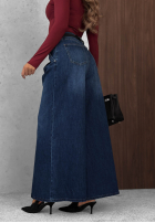 Pantaloni din denim wide leg Quiet Tones ciemnoniebieskie