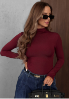 Bluză longsleeve z półgolfem Femme Desire ciocolatie