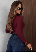 Bluză longsleeve z półgolfem Femme Desire ciocolatie