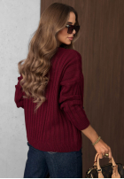 Prążkowany Pulover z jeansowymi kieszeniami Cozy Grace ciocolatiu