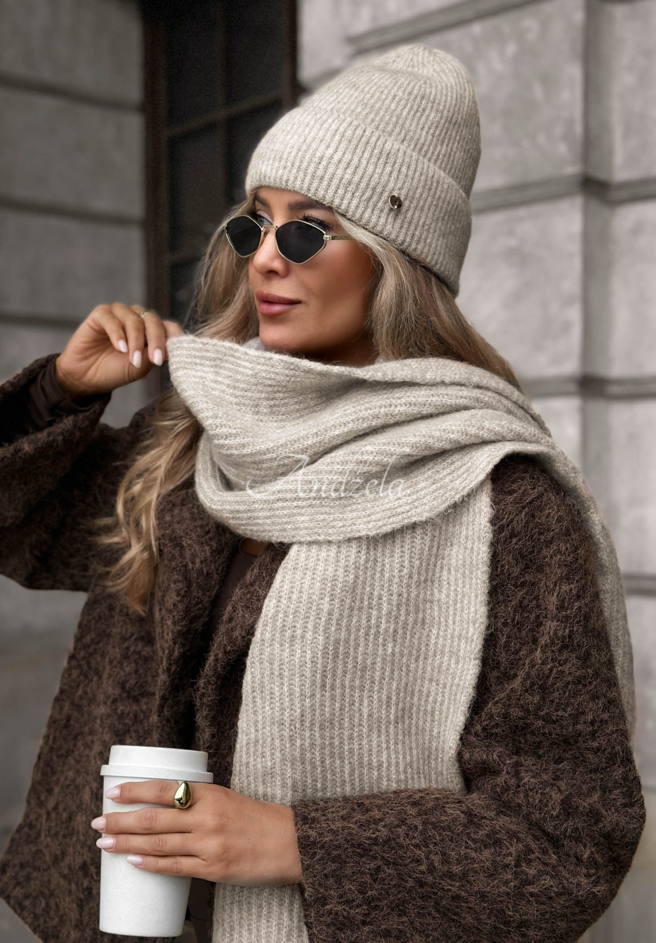 Fular cu lână merino și mohair Snowfall Charm