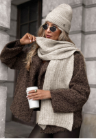 Căciulă z wełną merino Snowfall Charm bej