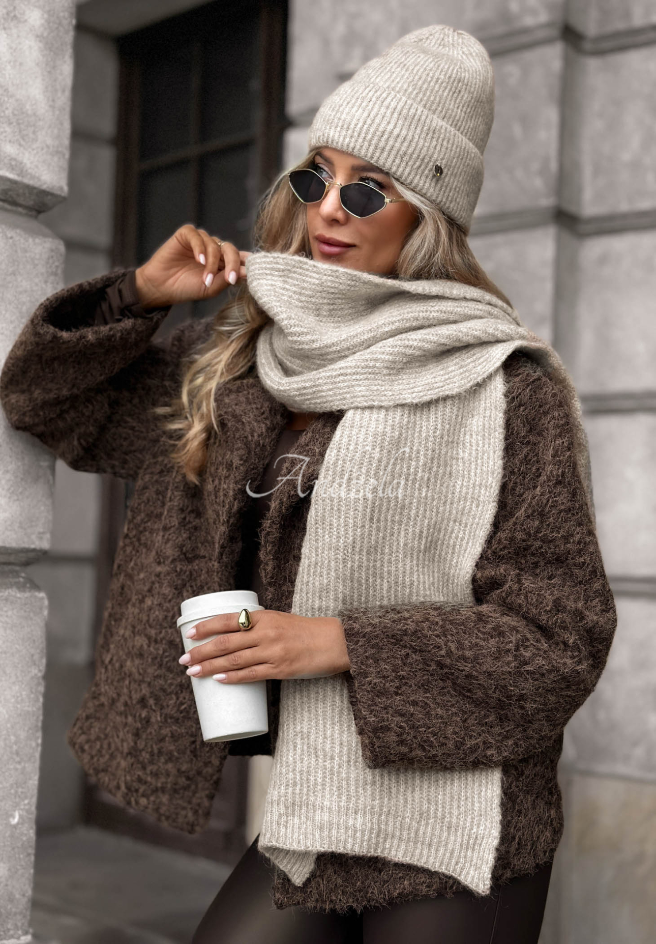 Fular cu lână merino și mohair Snowfall Charm