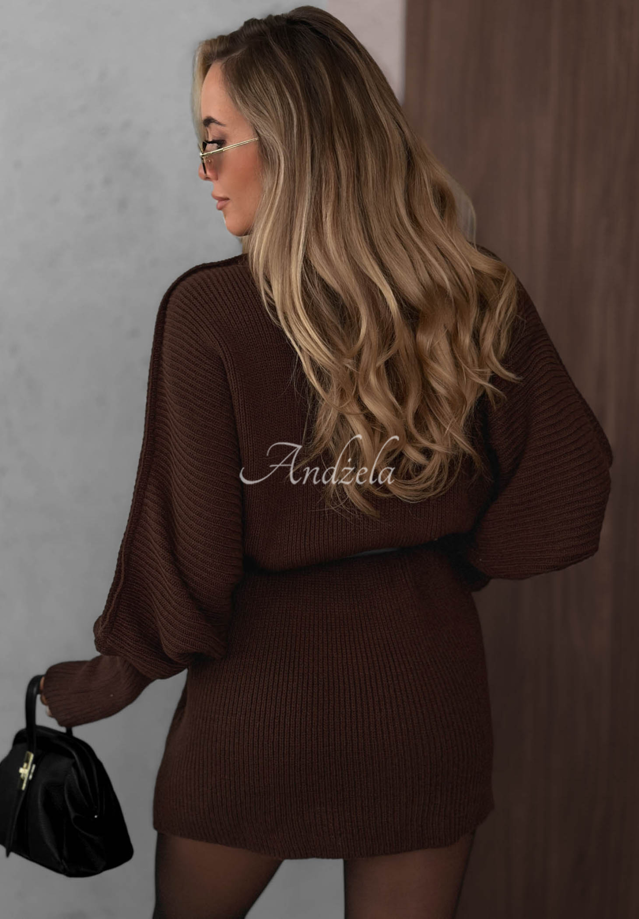 Rochie tricotată oversize cu lână și mohair Soft Dream