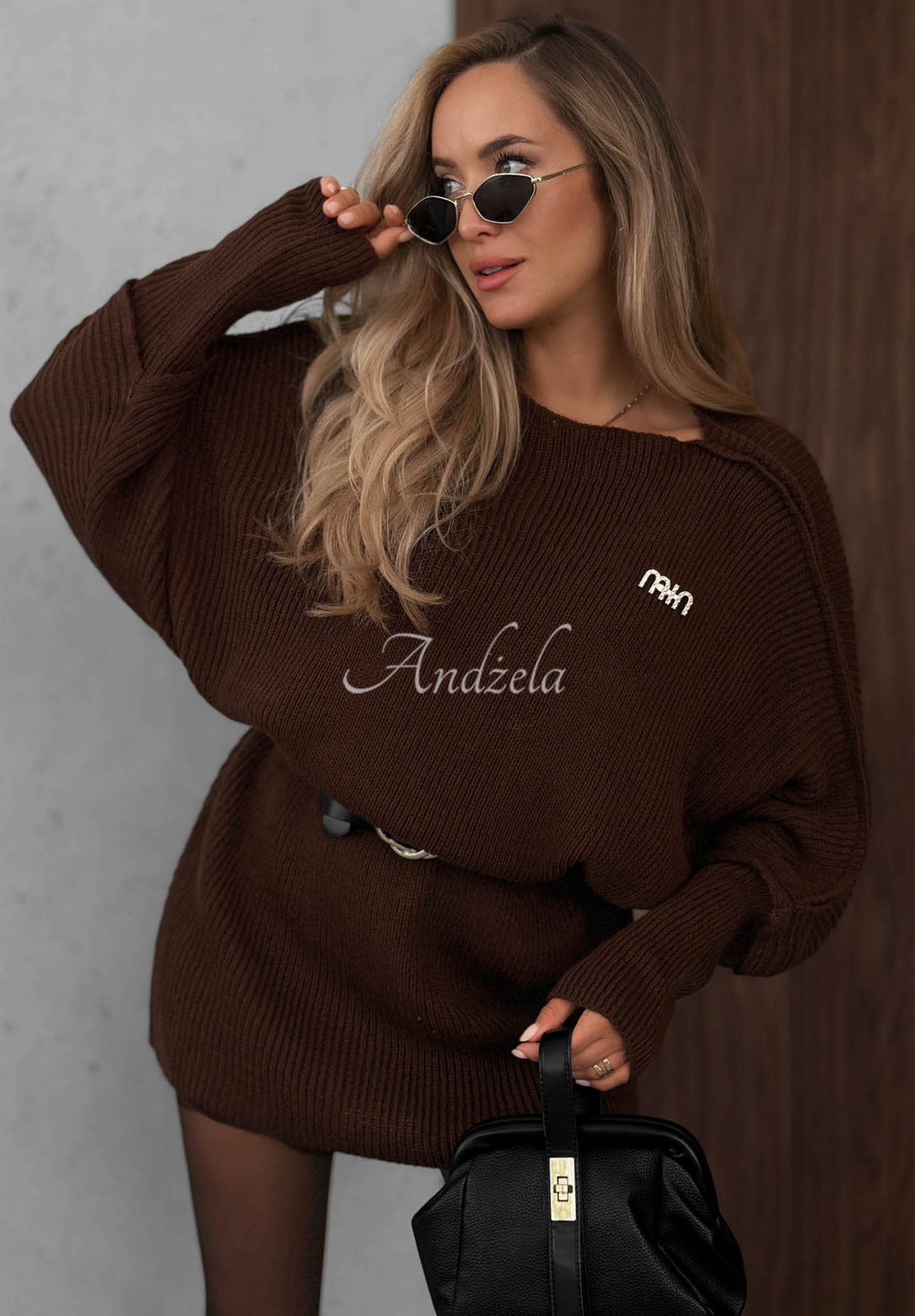 Rochie tricotată oversize cu lână și mohair Soft Dream