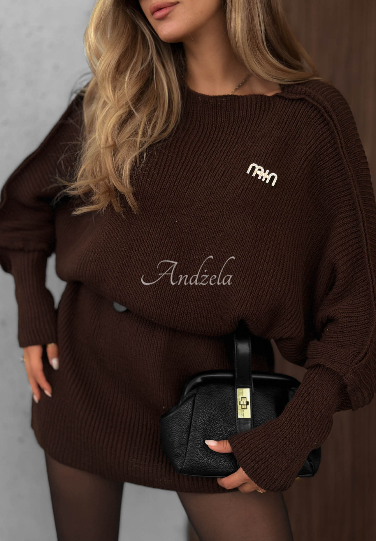 Rochie tricotată oversize cu lână și mohair Soft Dream