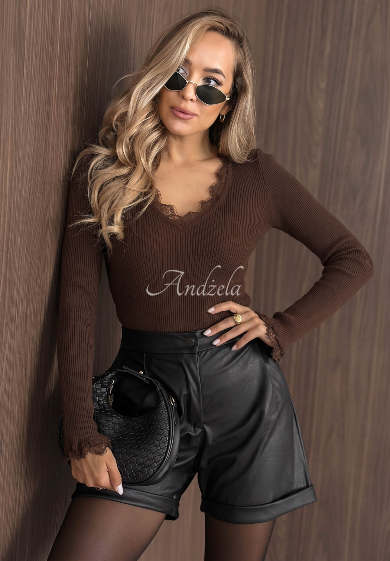 Bluză cu mânecă lungă din vâscoză cu dantelă Soft Beauty