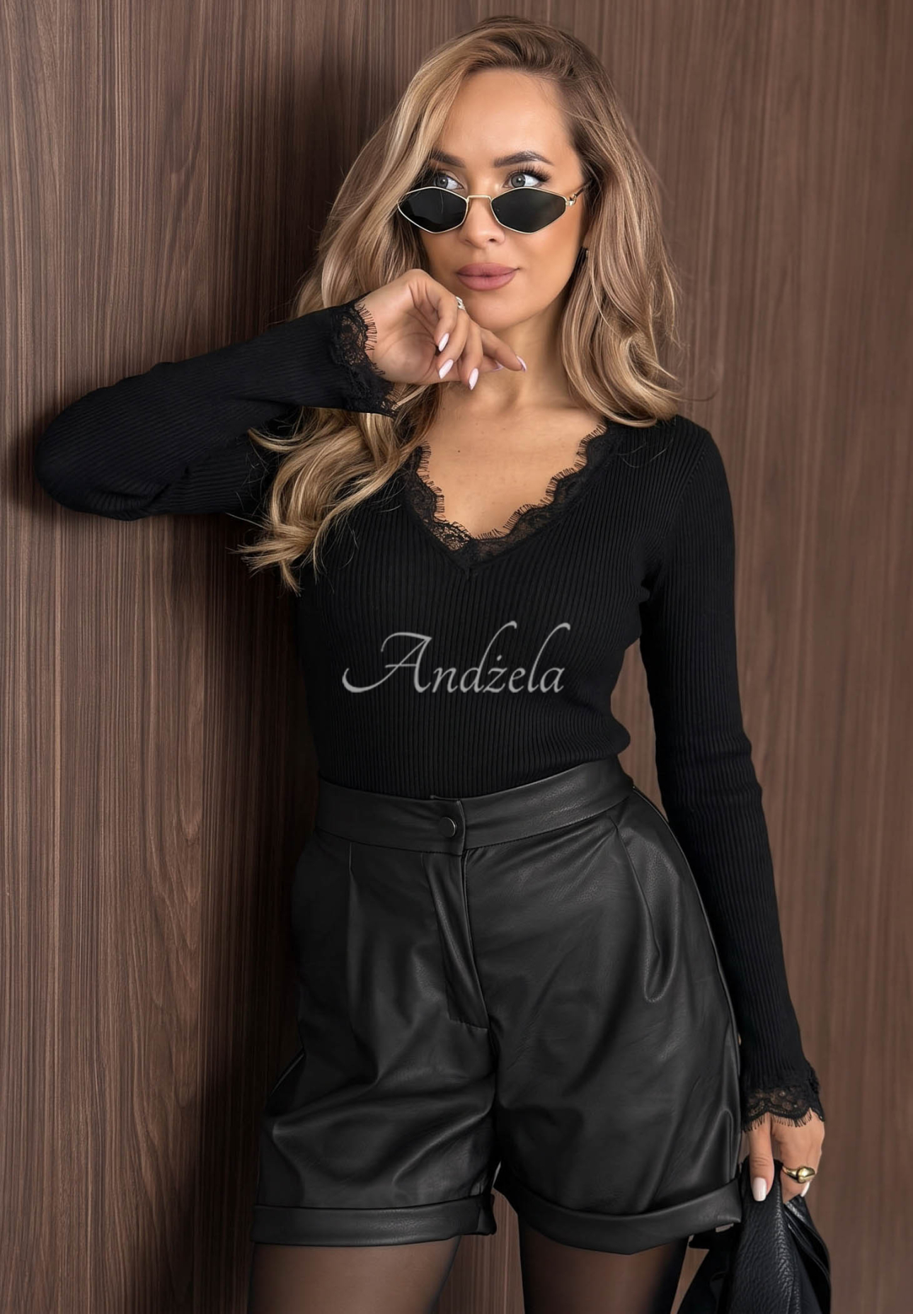 Bluză cu mânecă lungă din vâscoză cu dantelă Soft Beauty