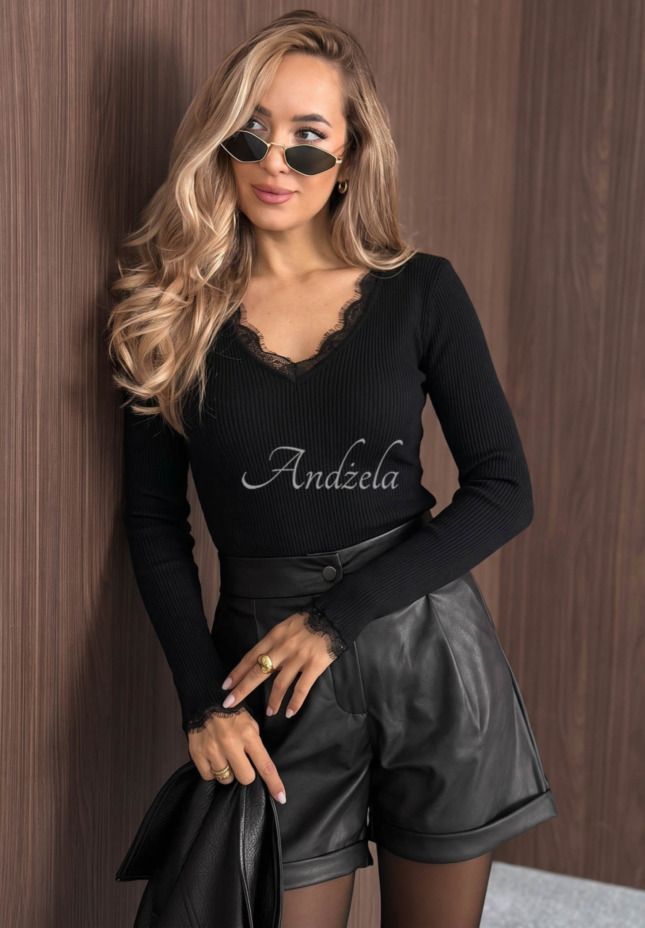 Bluză cu mânecă lungă din vâscoză cu dantelă Soft Beauty