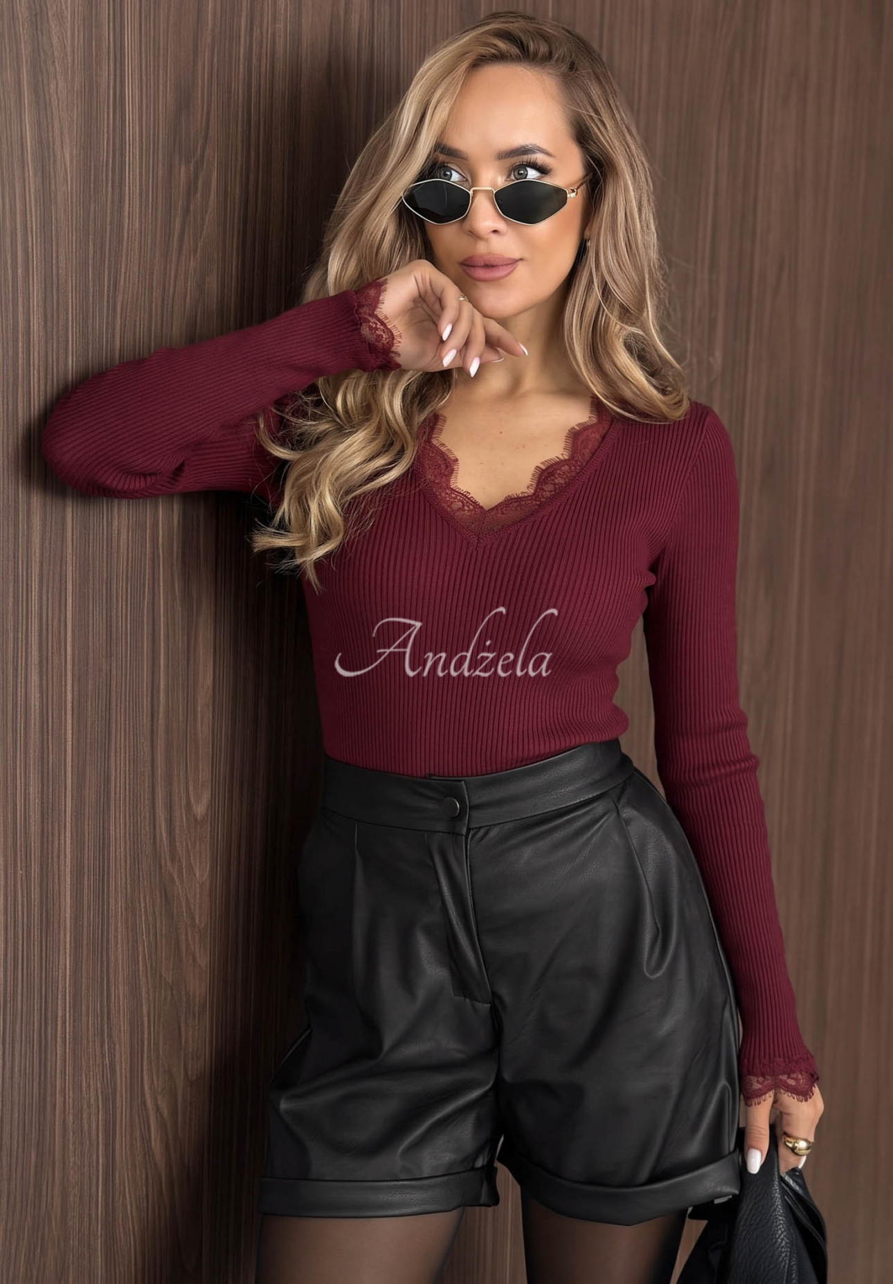 Bluză cu mânecă lungă din vâscoză cu dantelă Soft Beauty