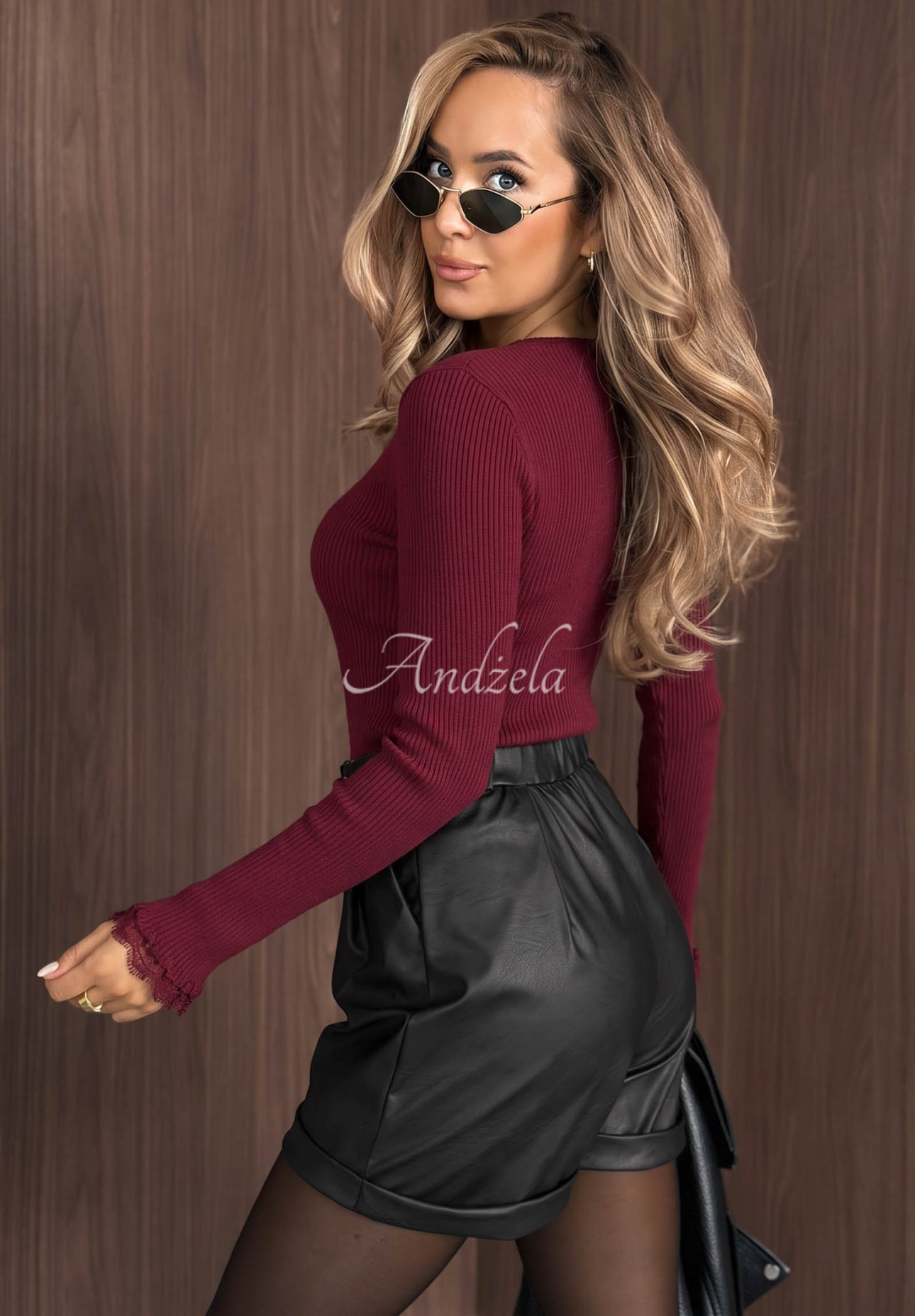 Bluză cu mânecă lungă din vâscoză cu dantelă Soft Beauty