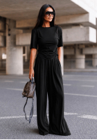 Compleu Bluză i Pantaloni wide leg Maybe Tonight śliwkowy
