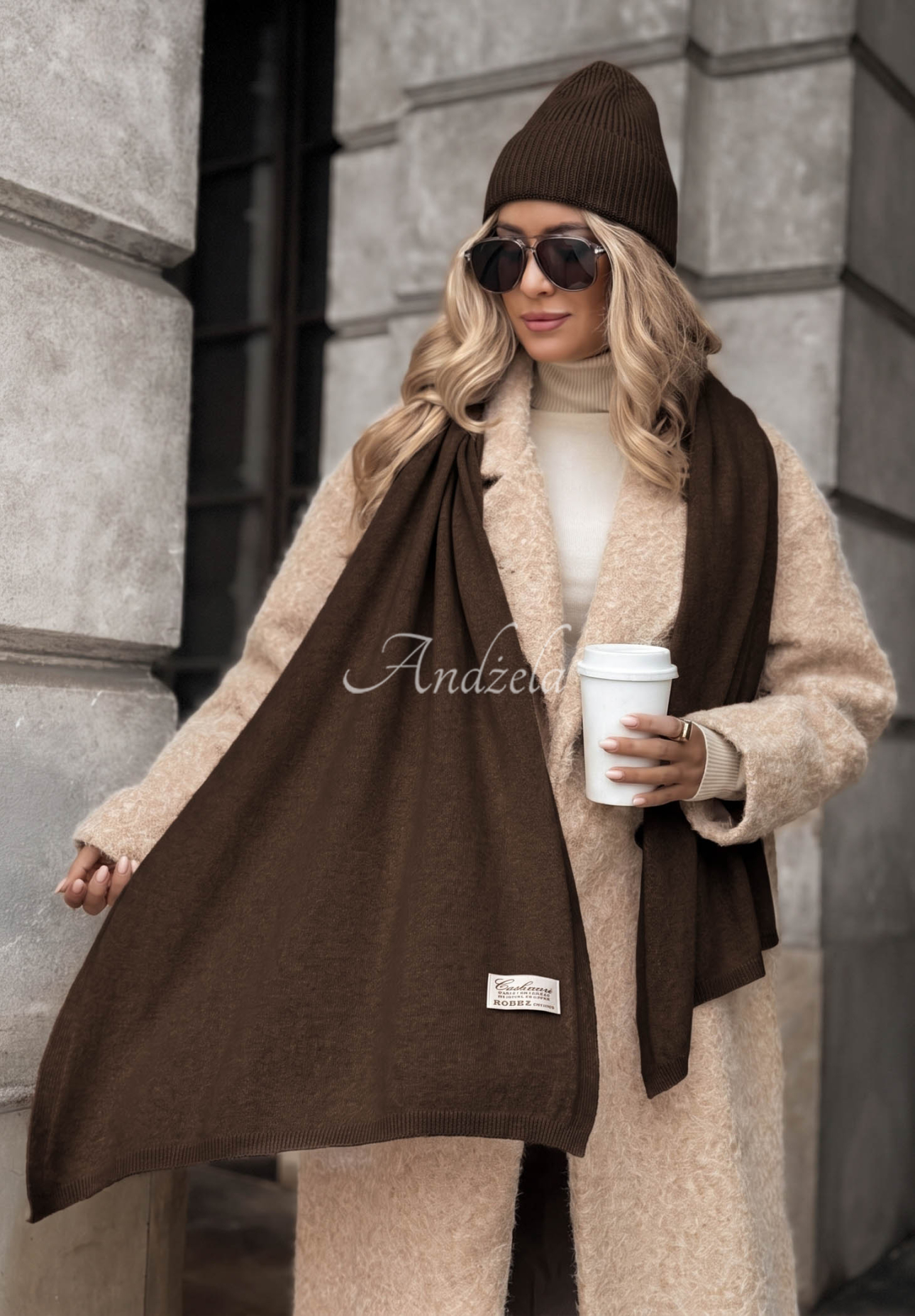 Set căciulă și fular cu lână și cașmir Arctic Romance