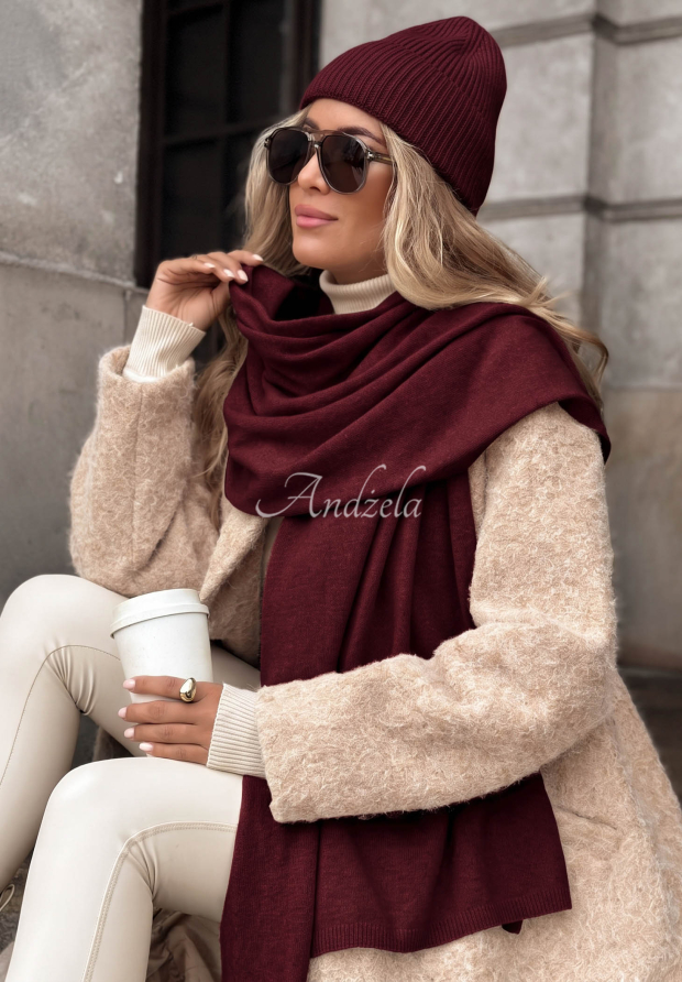 Set căciulă și fular cu l&acirc;nă și cașmir Arctic Romance