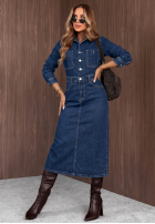 din denim Rochie Christie ciemnoniebieska