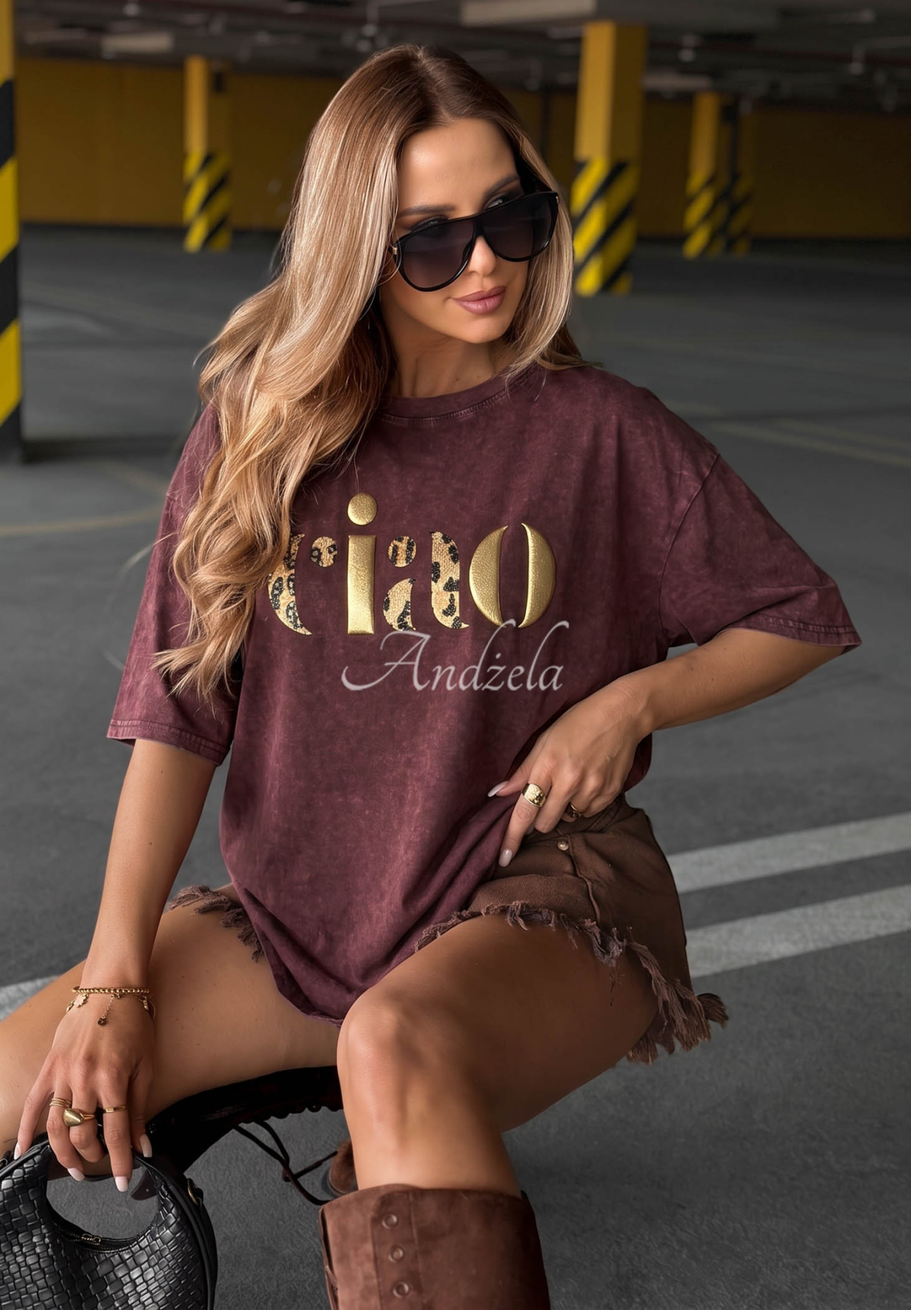 Tricou din bumbac cu imprimeu Golden Ciao