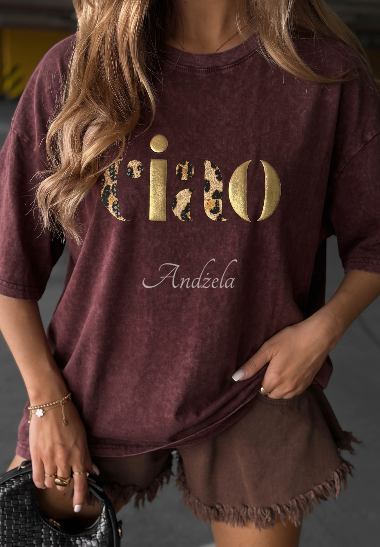 Tricou din bumbac cu imprimeu Golden Ciao