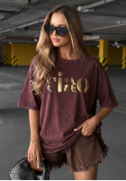 Tricou z napisem Golden Ciao ciocolatiu