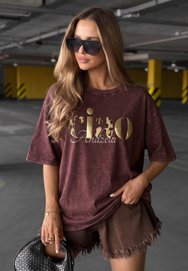 Tricou din bumbac cu imprimeu Golden Ciao