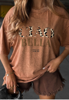 Tricou z nadrukiem Ciao Beli camel